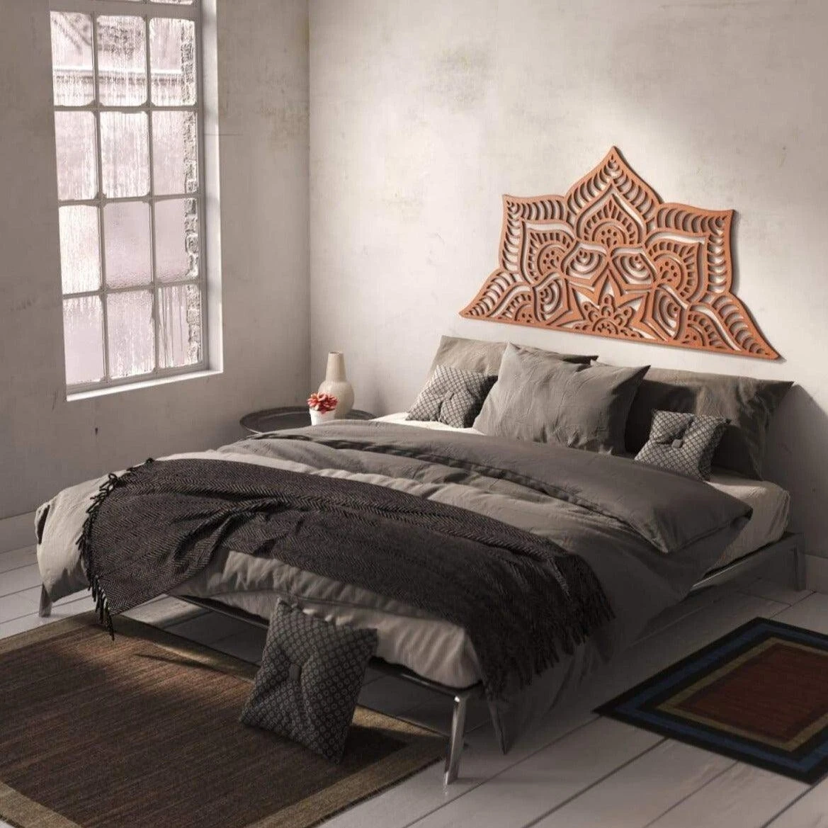Queen Platform Bed Frame with 4 Storage Drawers & 